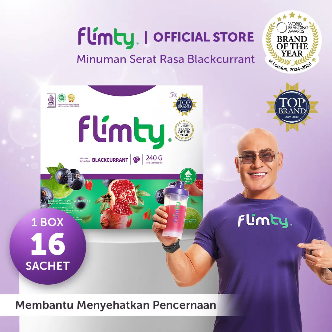 [Deddy Corbuzier's Choice] Flimty - 1 box isi 16 sachet - Rasa Blackcurrant (Paling Dicari di 2025)
