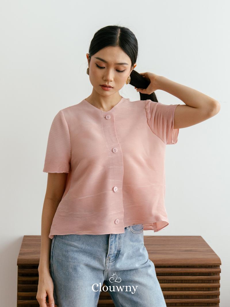 Product Introduction of Clouwny Arya Basic Pleats Top Atasan Wanita Premium Pleats Fit to XL Baju Cewek Dewasa Casual 7
