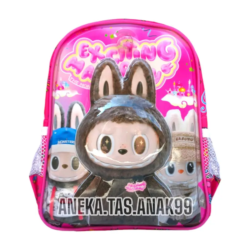 Tas Sekolah Anak Perempuan Labubu 3D Karakter Timbul dengan Lampu LED - Kurumi & Melody - Fashion 2