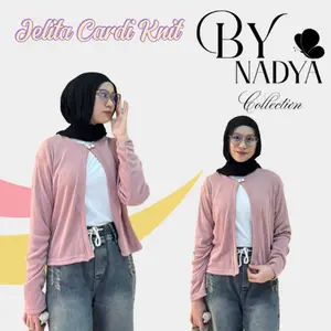 BY NADYA Jelita Cardi Pearl Button Knit Lengan Panjang Premium Desain Elegan Nyaman Gaya Mewah dengan Button Pearl untuk Tampilan Premium