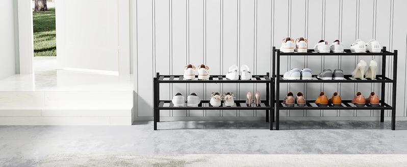 Product Introduction of Shoe Rack, 2/3/4/5/6 Tier Bamboo Shoe Organizer, Stackable Free Standing Wooden Shoe Storage Shelf for Closet, Entryway, Front Door Entrance 21