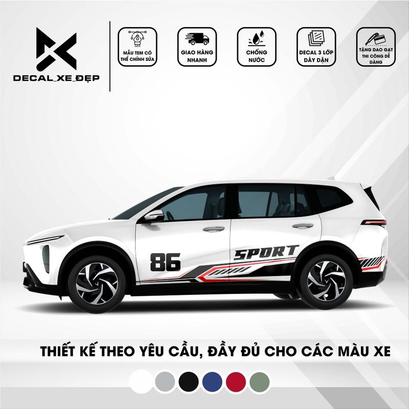 Tem dán xe Limo green - Decal Sticker MPV 7 - Limo green 29 - Decal Dán Xe - 1 bộ 2 bên