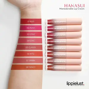 HANASUI LIP CREAM MATTEDORABLE - LIP CREAM VELVET MATTE HANASUI BOBA EDITION Berry Bibir Brown Hazelnut hanasui  boba