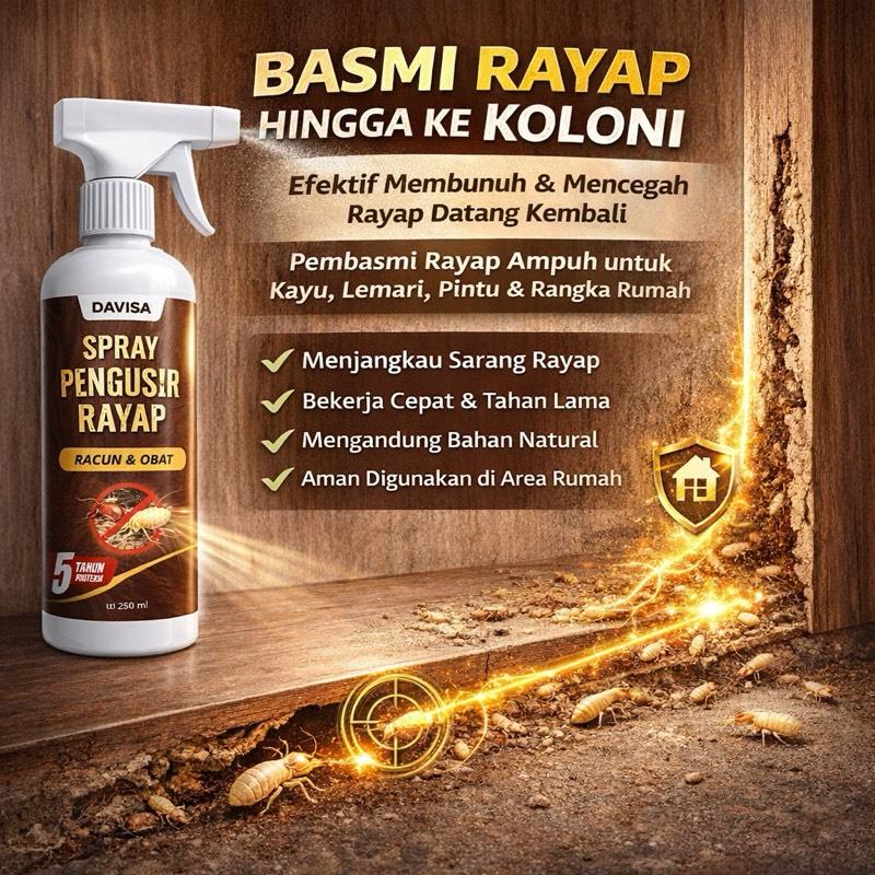 Spray Anti Rayap Kayu Ampuh dan Tahan Lama Pembasmi Rayap Furniture Pintu Kusen Lemari dan Rangka Rumah sampai koloni