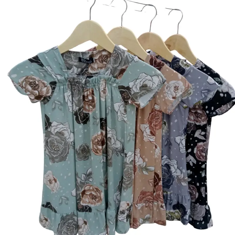 Daster Anak Dress Fuji Anak Kekinian Usia 3-10 Tahun - Rayon Diamond Premium - Motif, bunga Baju Fashion Perempuan 1