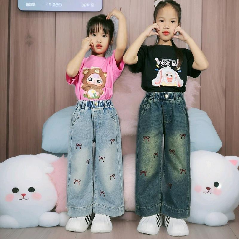 Hanna Xuka Quần Jean Bé Gái MA006 Chất Liệu Jean Mềm Mại Phong Cách Thời Trang 2 Màu 11-17 16-50KG Mặc Vừa Jeans Kids Có Thể Giặt Máy Và Giặt Tay