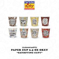 Gambar OKEY Paper Cup 6,5 Oz 1 Pack isi 50 Pcs Gelas Kertas Kopi Tahan Panas - 1 Pcs (Pembelian harus Kelipatan 50 Pcs) - Motif dari Kiky Stationery Kota Administrasi Jakarta Barat 3 Tokopedia