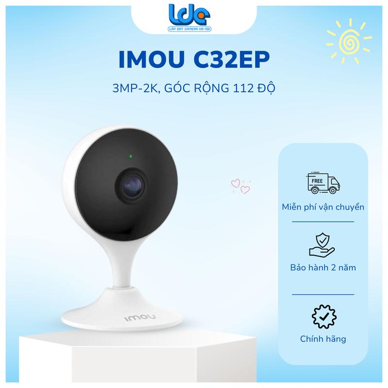 Camera Wifi Imou trong nhà C32EP 3MP, góc rộng 112 độ, có loa mic đàm thoại, chân đế nam châm, nhìn đêm hồng ngoại