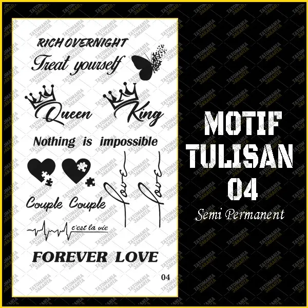 Tatomaniagaleri-Tato Motif Huruf Tulisan  / Tato temporer seri Tulisan / Tato semi permanent 7