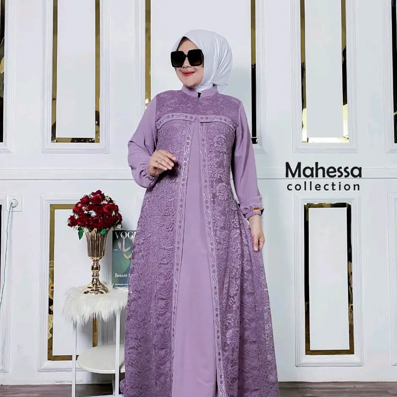 Jamia Gamis Sabyan Brukat Tulang Crinkle Airflow Premium Dress Cringkel Brokat Mewah Kondangan Swarovsky 4