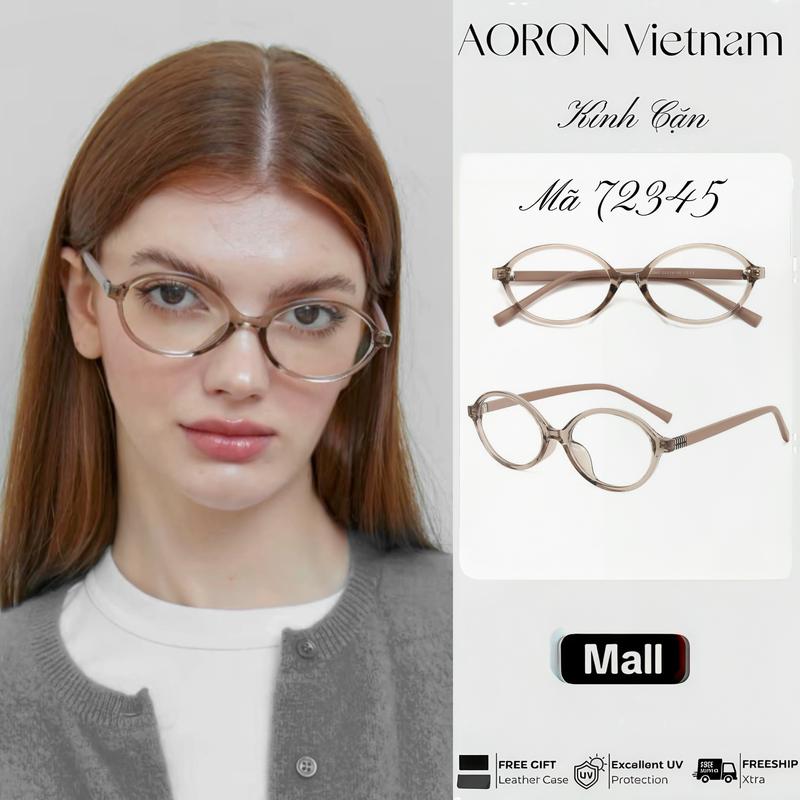 AORON Gọng Kính Hình Bầu Dục Cận Thị Siêu Nhẹ Chất Liệu TR90 Dành Cho Nữ Phong Cách Cổ Điển Thích Hợp Cho Khuôn Mặt Nhỏ Gọng Nhỏ Có Thể Được Trang Điểm Kính Cận 72345