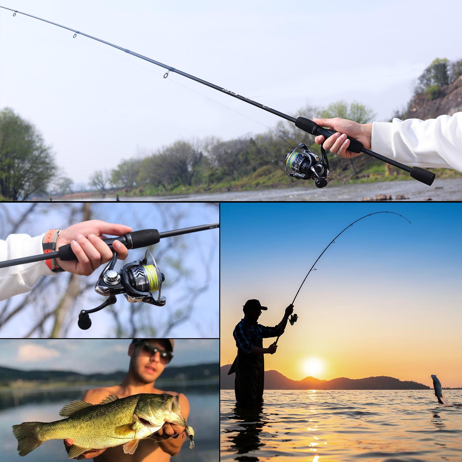 Sougayilang 1.8m joran pancing 1000/2000/3000/4000/6000 Reel Pancing spinning Fishing Rod Combo SET Joran Pancing Set Senar pe Pancing Pancing Set Lengkap  Untuk Air Tawar Laut Untuk Memancing