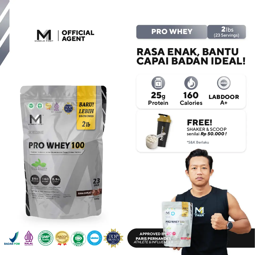 MUSCLE FIRST Pro Whey 100 2lbs/900gr - Whey Protein Suplement Fitness whey  protein susu  protein