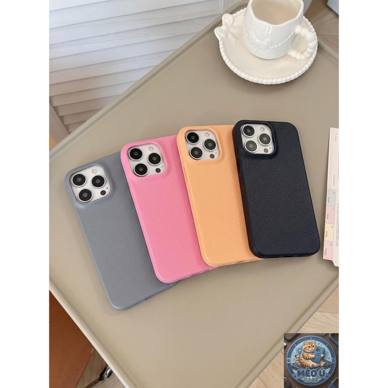 Ốp Lưng Iphone Giả Da Basic_Nhiều Màu Để Lựa Chọn - mèo ú case /18 promax/ 17 promax/ 16promax/ 15 promax/ 14 promax/ iphone 14 / iphone13 / Full dòng máy
