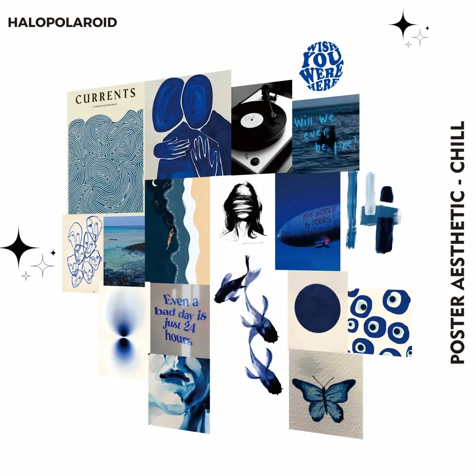 [HALOPOLAROID] Poster Aesthetic CHILL 18 Pcs Hiasan Estetik Dinding Wall Decor Aesthetic - Halo 23