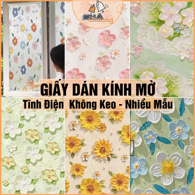 Giấy Dán Kính Mờ Tĩnh Điện KHÔNG KEO Decal Decor Văn Phòng Cửa Sổ Phòng Ngủ Nhiều Mẫu Chống Nhìn Trộm, Chống Chói