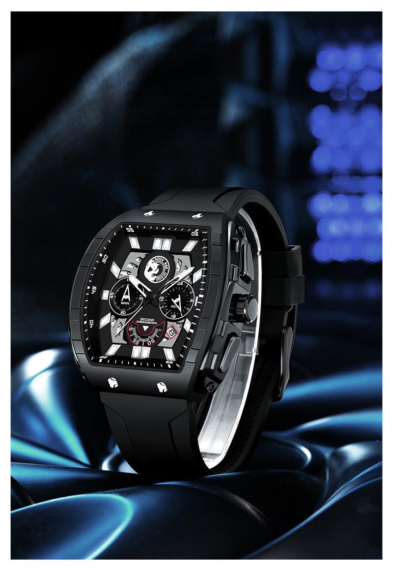Product Introduction of 【003Harga telah diganti, cepat beli】BIDEN Jam Tangan Pria Anti Air Olahraga Multifungsi Tali Silikon Pria Jam Tangan Cowok Original YNR028 17