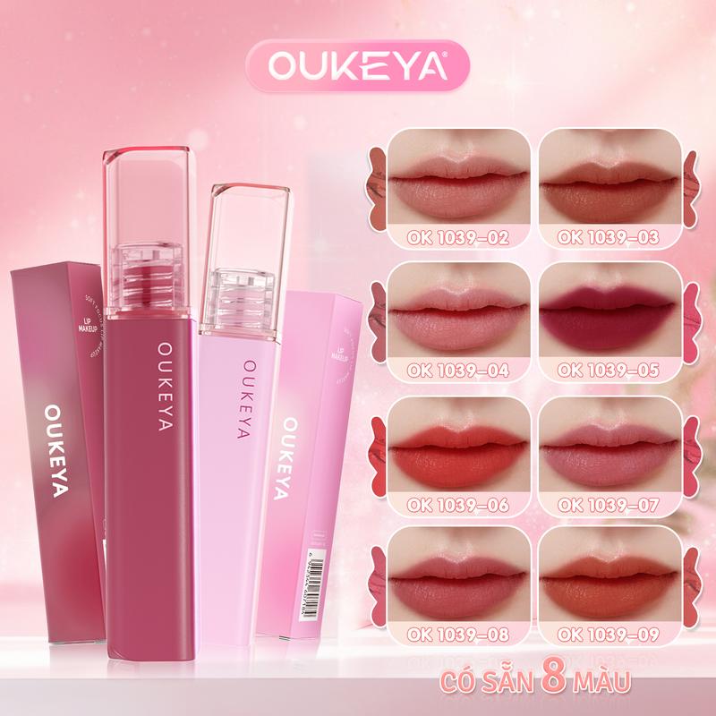 Product Introduction of OUKEYA, Son lì mịn như nhung, Chất son mềm mượt, Lên màu bền lâu, Không khô môi son  mini lip  combo 15