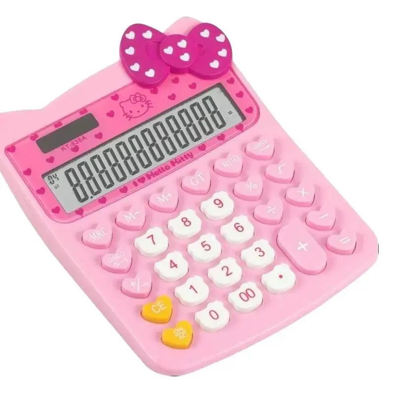 Kalkulator HELLO KITTY KT 838 - Kalkulator 12 Digit - Kalkulator Anak Unik Lucu Pink 0