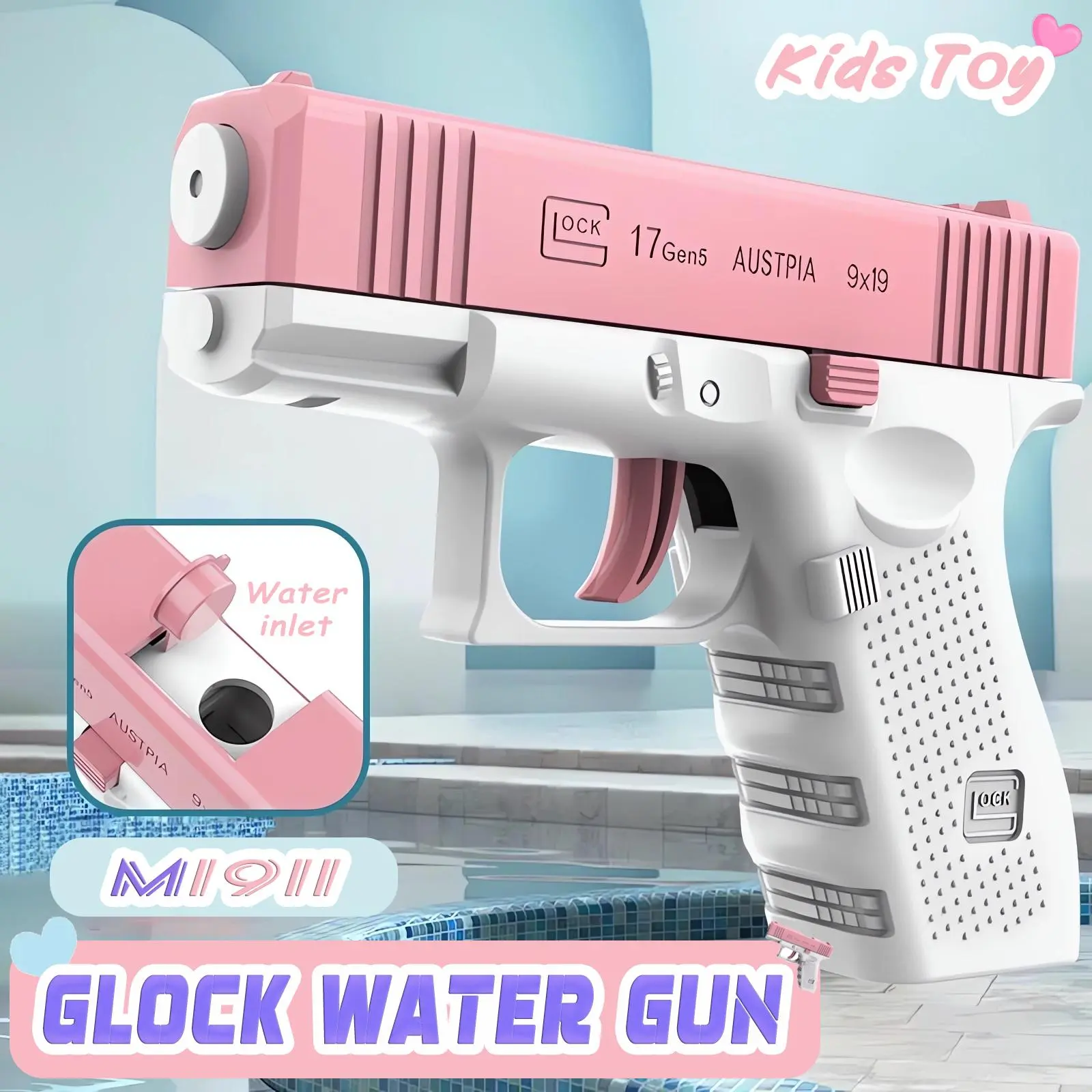 Brandnew safe Glock water gun toy children's summer outdoor large-capacity water spray