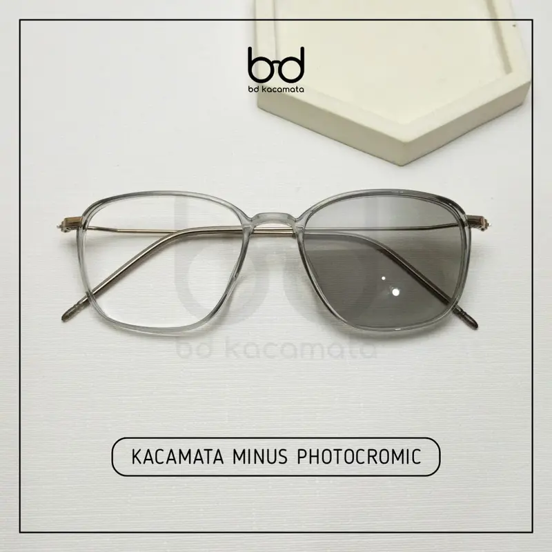 Kacamata Photocromic Minus Pria dan Wanita - Eyewear Glasses Frame Lensa Plastik kacamata  minus Sd 1