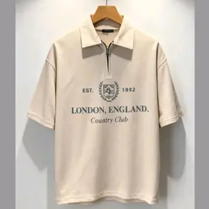 lumost - baju kaos polo zipper boxy cut "london" pria dan wanita lengan pendek bahan scuba premium