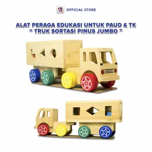 Mainan Edukasi Balok Kayu Truk Sortasi Pinus Jumbo / UD BAROKAH ALAT PERAGA TK & APE - UD
