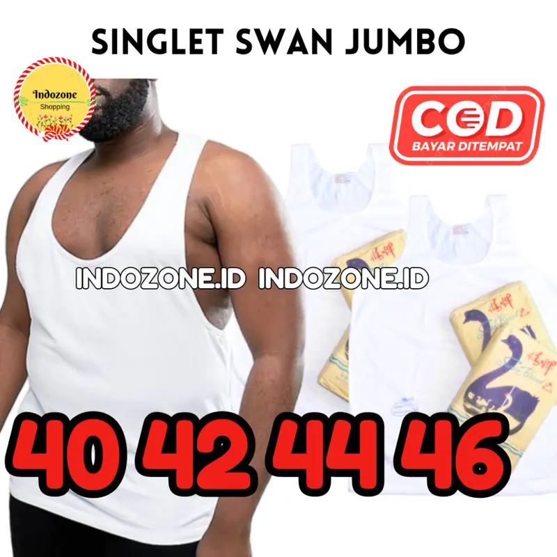 JUMBO 3 PCS Singlet Pria SWAN SMB / Kaos Dalam Pria / Tanktop Pria Dewasa Good Quality Dunia Swan SMB 1
