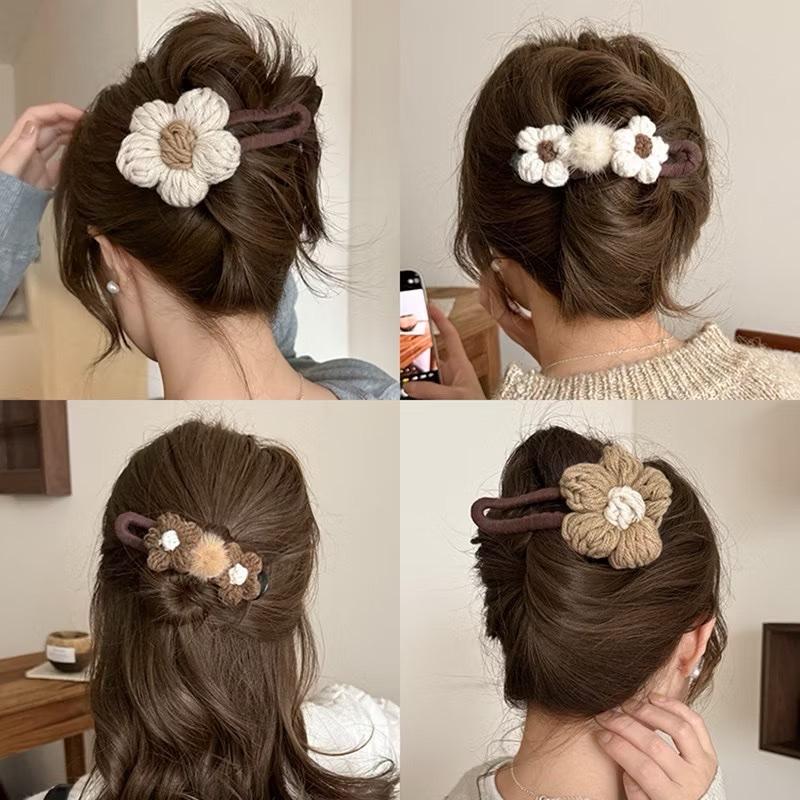 Kẹp Tóc Bông Hoa Bằng Len Xinh Xắn-Hàng Loại 1