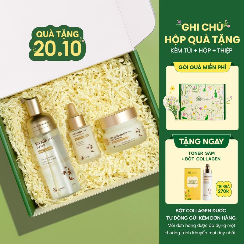 [TẶNG TONER SÂM 1700] Combo 3 Bước Bọt Rửa Mặt Serum Sâm Và Kem Dưỡng Sâm 1700 Cỏ Mềm Hỗ Trợ Ngừa Lão Hoá Da