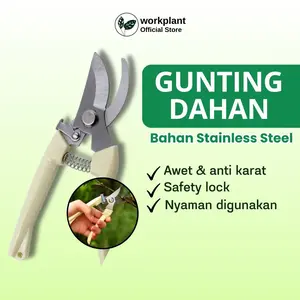 Workplant - Gunting Tanaman Stainless Steel Gunting Potong Dahan Ranting Akar Dan Daun Pada Tanaman Peralatan Berkebun