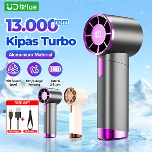 UUDBLUE Kipas Turbo High Speed Wind 100 Gear Digital LED Display Kipas Angin Portabe Tangan Mini Fan Untuk Olahraga MF06