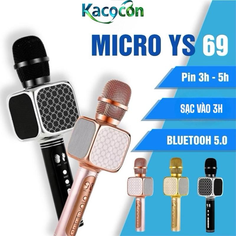  Micro karaoke bluetooth không dây YS 69 bass mạnh cầm tay nhỏ gọn hỗ trợ ghi âm 
