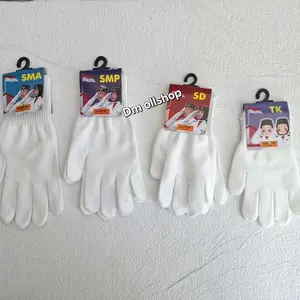 1 Pasang Sarung Tangan SD SMP SMA Paskibra Putih Polos Lembut untuk SD SMP SMA Gloves Anak