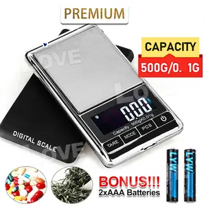 COD NEWACALOX Timbangan Emas Mini Digital LCD 500g 0.1 gram akurat Multifungsi EK518