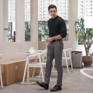 Celana Kerja Pria Slimfit / celana kantor formal Lembut Panjang Harian Hitam Kain Nyaman Casual