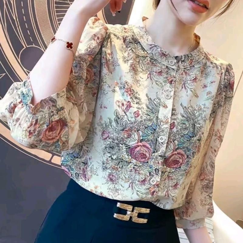 Baju Atasan Wanita Motif Bunga Terbaru Casual 4