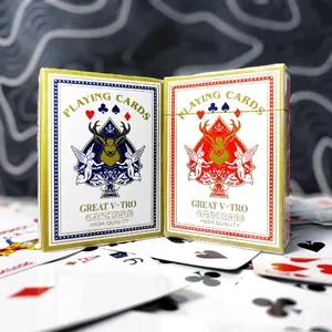 GREAT V-TRO Kartu Remi Poker Plastik Coated Kualitas Tinggi untuk Permainan Kartu