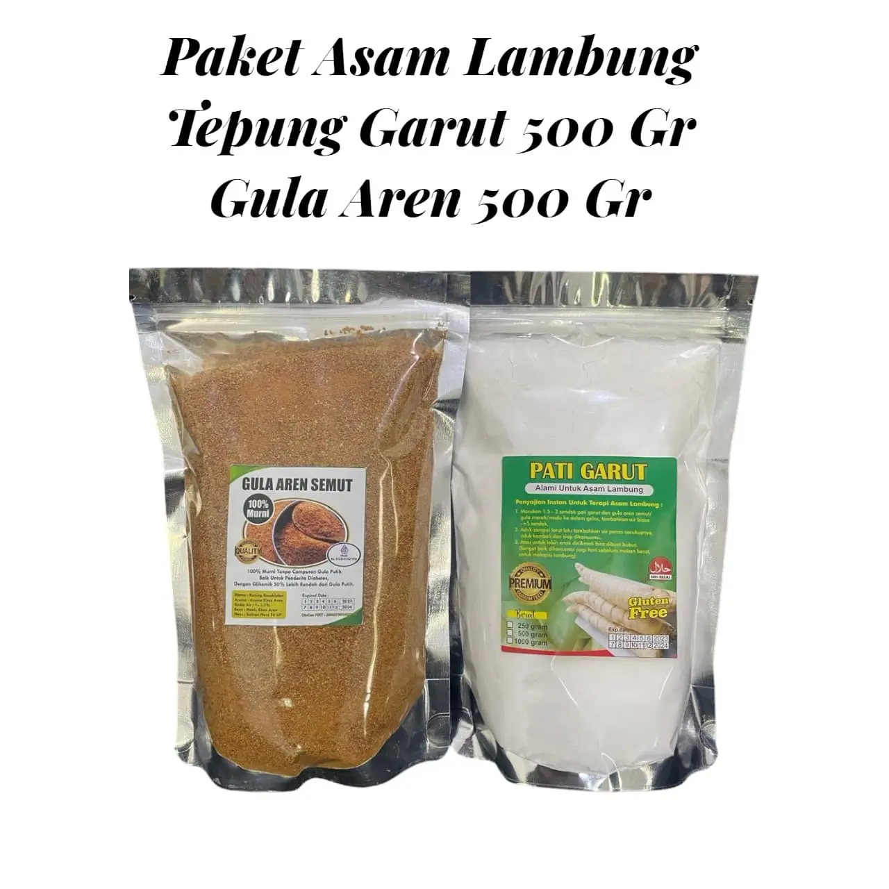 PAKET ASAM LAMBUNG TEPUNG GARUT & GULA AREN MURNI ORGANIK