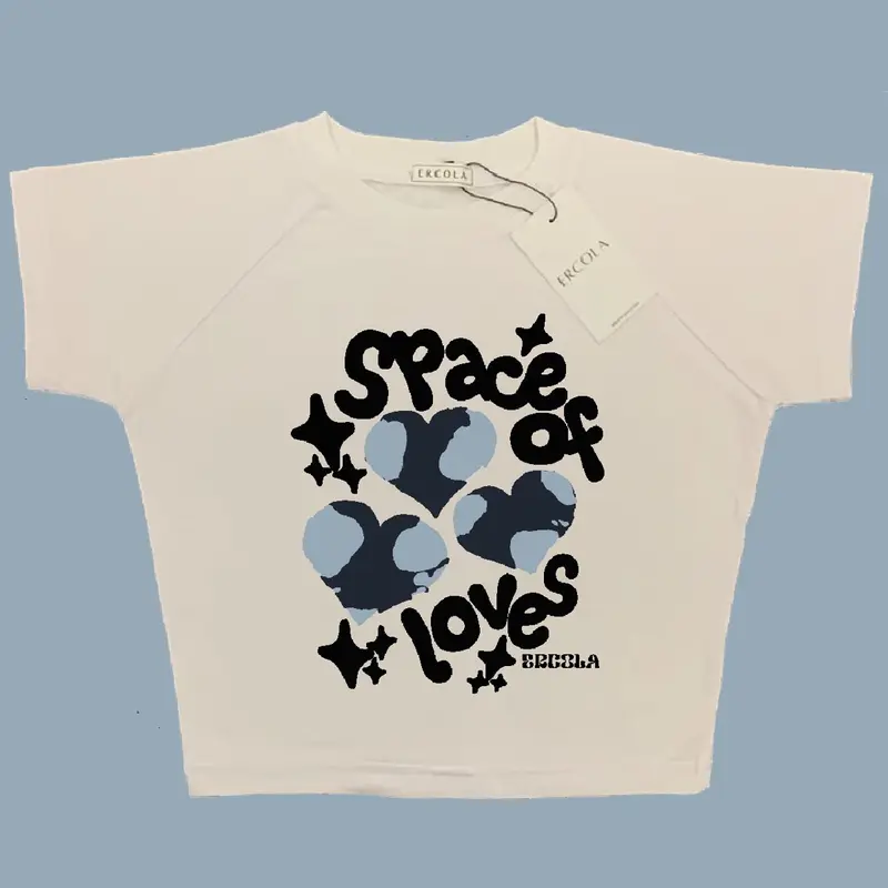ERCOLA - Crop Top Baby Tee Y2k Space Love 1