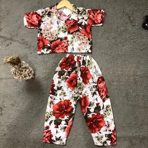 Setelan Crop Anak Perempuan Usia 1 Tahun - Dewasa Motif Bunga Cantik