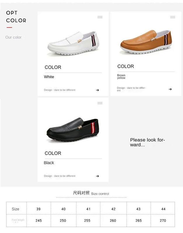 Product Introduction of Men's lazy shoes solid color PU leather loafers male slip-on fashion Korean style men breathable soft flats 5