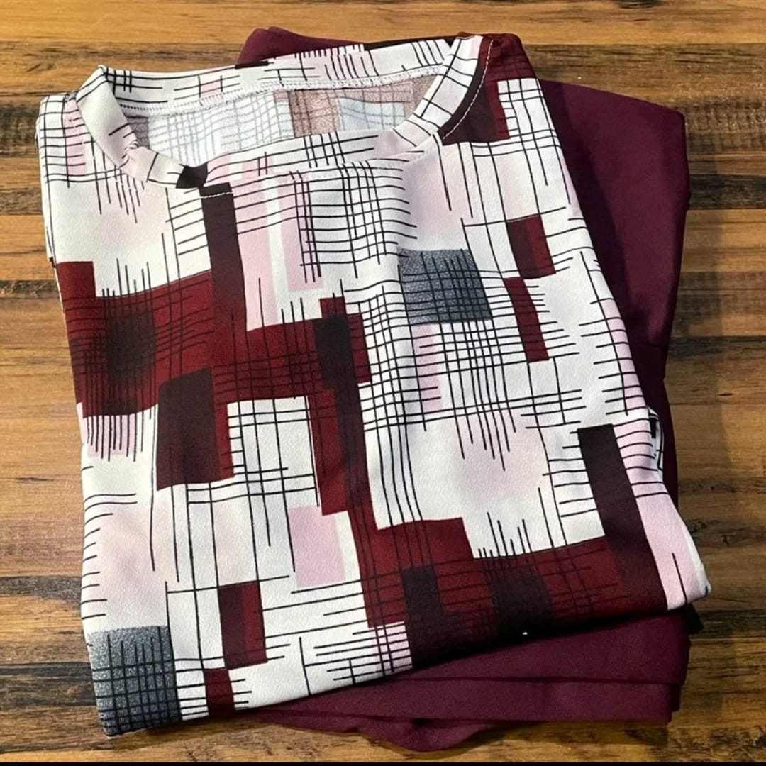 MS SETELAN WANITA JUMBO MOTIF SQUARE BAJU ATASAN DAN BAWAHAN UNTUK SEHARI HARI [BISA COD]