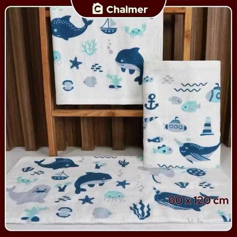 Best seller Handuk Bayi Chalmer Ukuran 60 x 120 cm Handuk Bayi Lembut Print Anak Karakter A 1