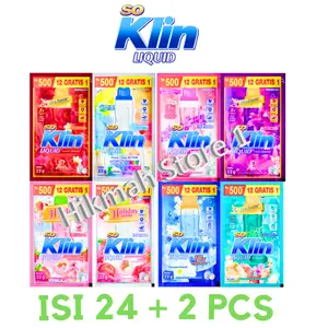 Deterjen Cair Soklin Liquid So Klin 500 [1 renceng / 24+2 sachet]