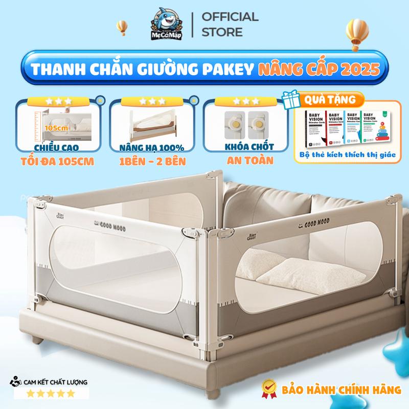 Thanh Chắn Giường Cho Bé Có Bọc Xốp Bảo Vệ (1 Thanh Chắn 1 Mặt), Thanh Chắn Giường Nâng Hạ, Nhiều Kích thước