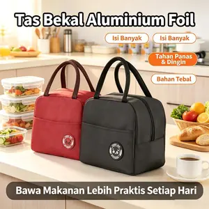Tas Bekal Makan Anti Noda Mudah Dibersihkan Bisa Dilipat Hemat Tempat, Tas Lunch Box Bahan Kuat Awet Tahan Lama, Perlengkapan Makan Praktis untuk Anak Sekolah & Anak Kos Terlaris Murah Berkualitas