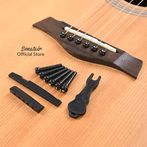 Sonatair Paket Nut Saddle, Pin Bridge, Pin Puller Gitar Lengkap
