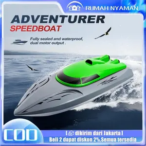 Mainan Anak Laki Laki RC Kapal Remote Control Perahu Speed Boat Racing - Red