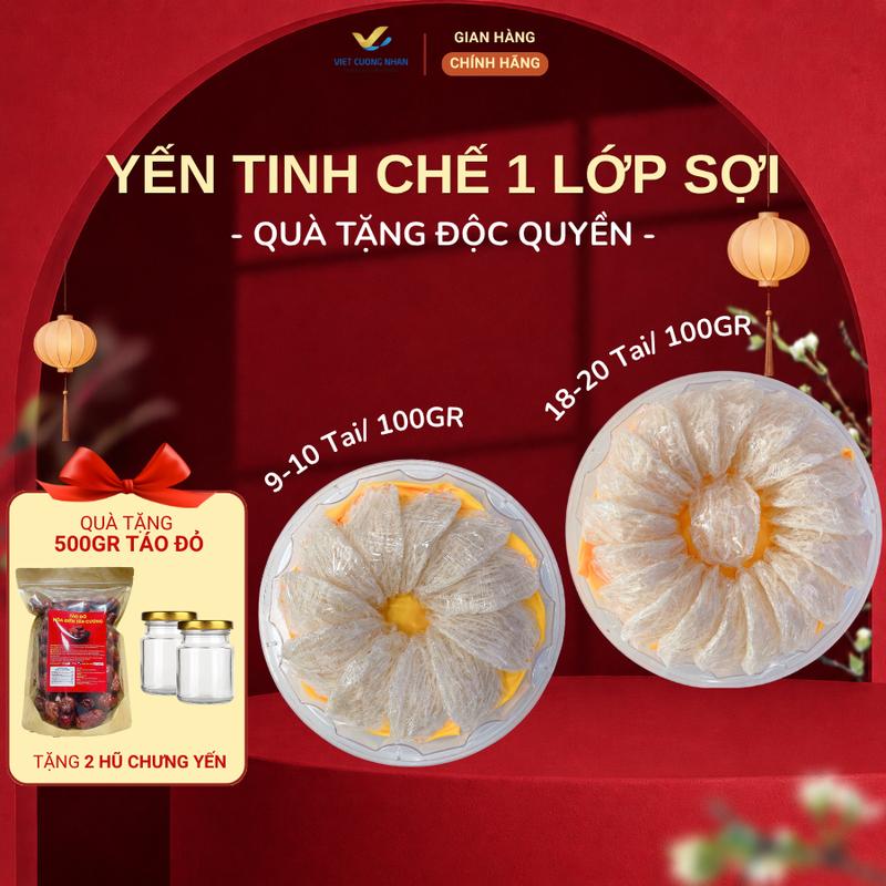 Yến tinh chế 1 lớp sợi - - Hộp 50gr, 100gr Tặng Kèm Bộ Nguyên Liệu Chưng Yến